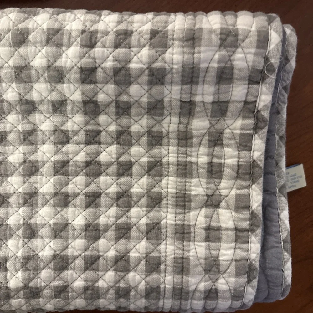 The Farmhouse‎ Rachel Ashwell gray white cotton Table cloth Runner 14 x 64 NWOT